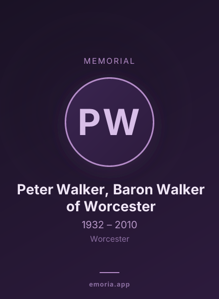 Memorial portrait of Peter Walker, Baron Walker of Worcester