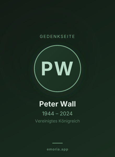 Gedenkportrait von Peter Wall