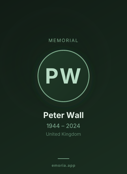 Memorial portrait of Peter Wall
