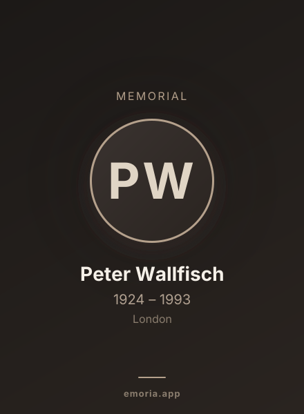 Memorial portrait of Peter Wallfisch