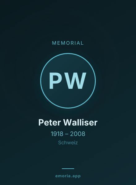 Memorial portrait of Peter Walliser
