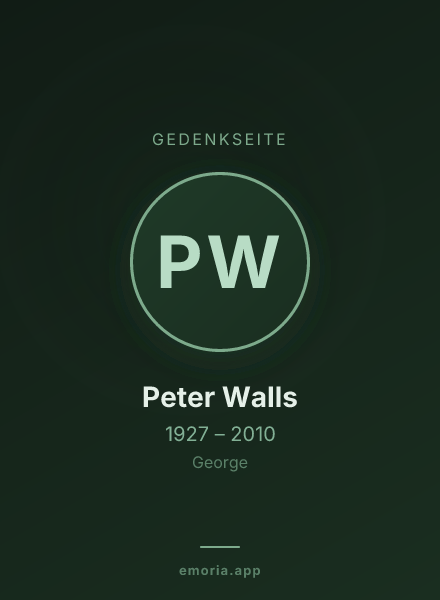 Gedenkportrait von Peter Walls