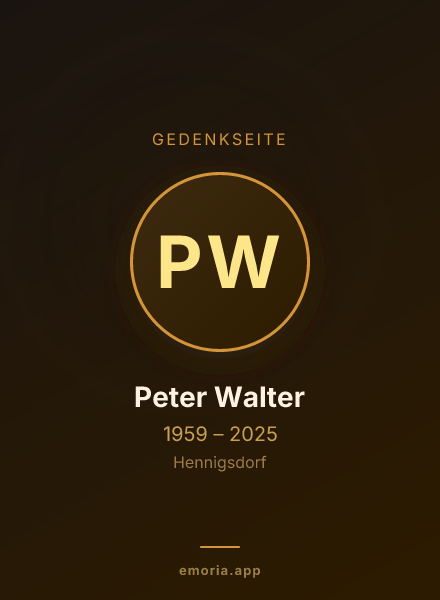 Gedenkportrait von Peter Walter