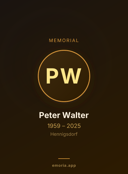 Memorial portrait of Peter Walter