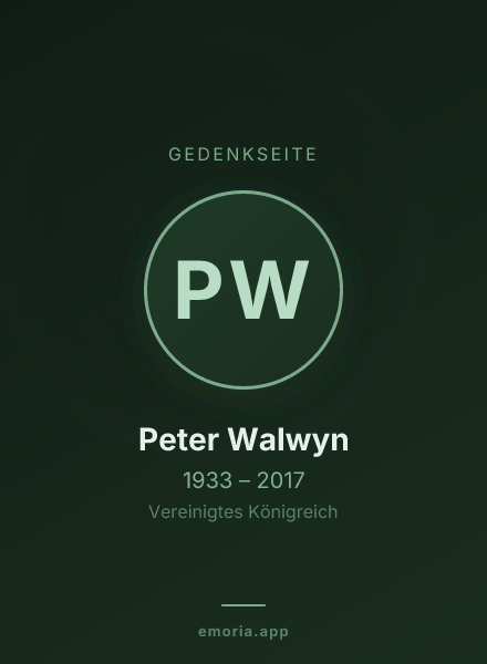 Gedenkportrait von Peter Walwyn