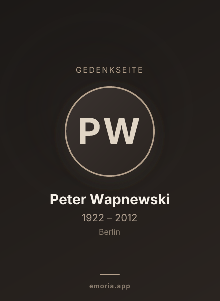 Gedenkportrait von Peter Wapnewski
