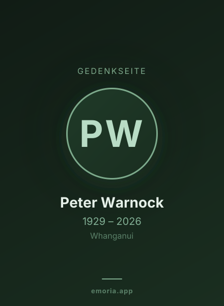 Gedenkportrait von Peter Warnock