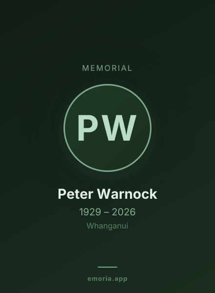 Memorial portrait of Peter Warnock