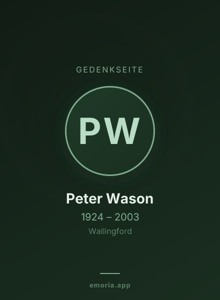 Gedenkportrait von Peter Wason