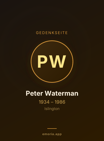 Gedenkportrait von Peter Waterman