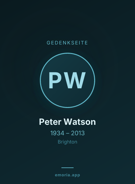 Gedenkportrait von Peter Watson