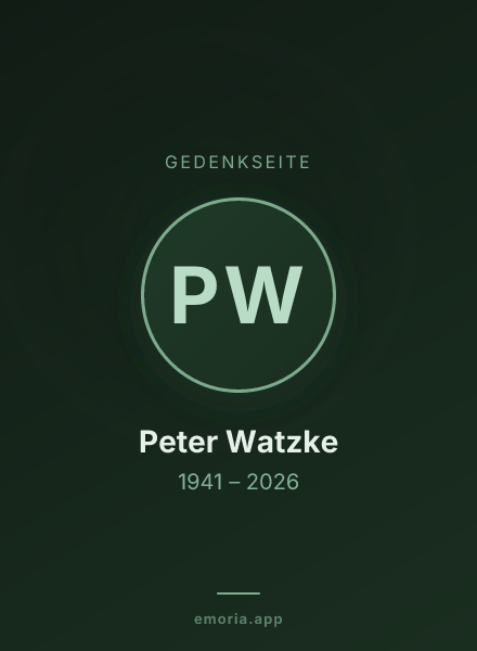 Gedenkportrait von Peter Watzke