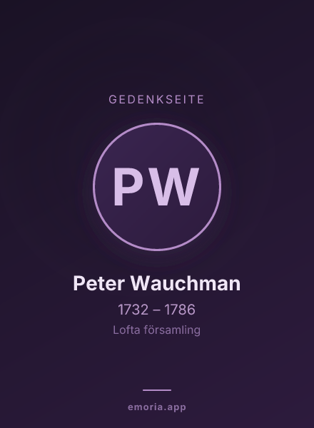 Gedenkportrait von Peter Wauchman