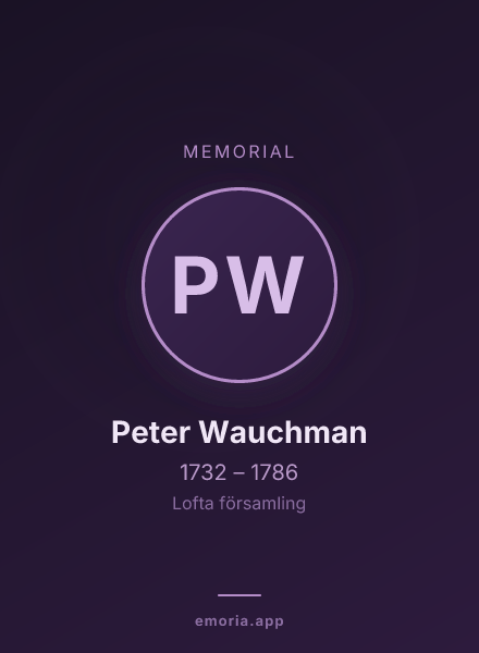 Memorial portrait of Peter Wauchman