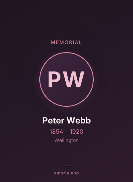 Memorial portrait of Peter Webb