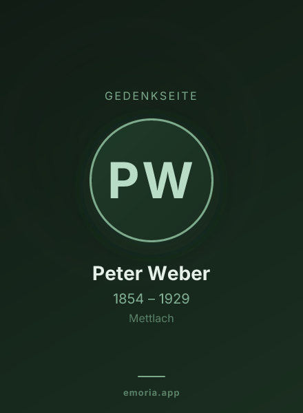 Gedenkportrait von Peter Weber