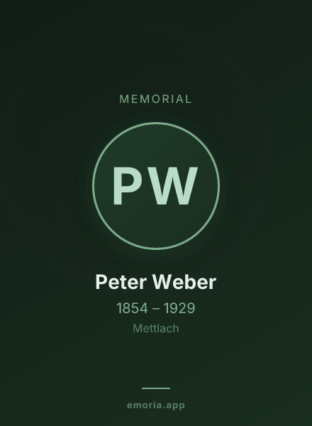 Memorial portrait of Peter Weber