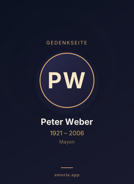 Gedenkportrait von Peter Weber