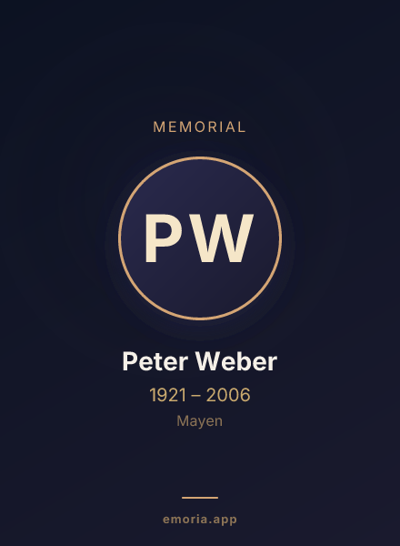 Memorial portrait of Peter Weber