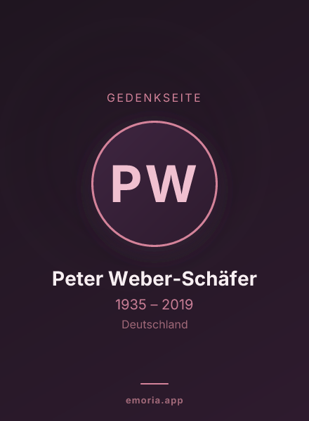 Gedenkportrait von Peter Weber-Schäfer