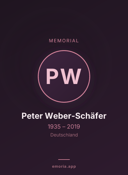 Memorial portrait of Peter Weber-Schäfer