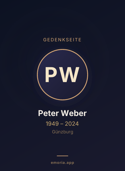 Gedenkportrait von Peter Weber