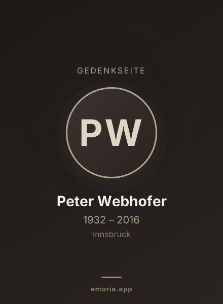Gedenkportrait von Peter Webhofer