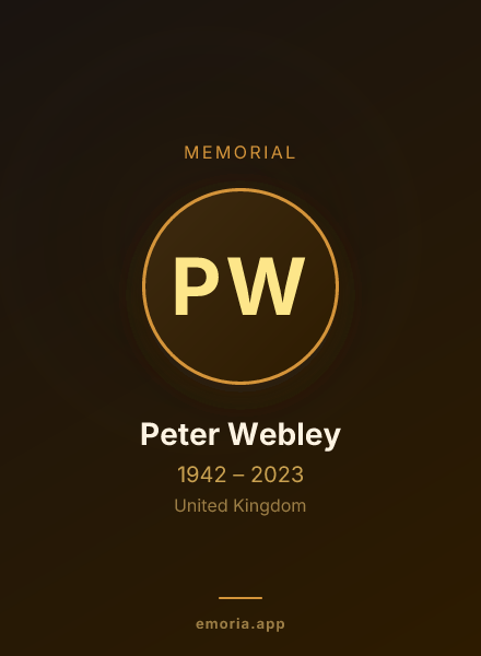 Memorial portrait of Peter Webley