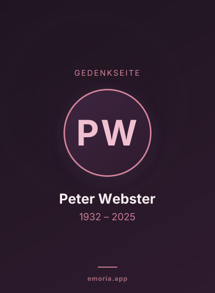 Gedenkportrait von Peter Webster
