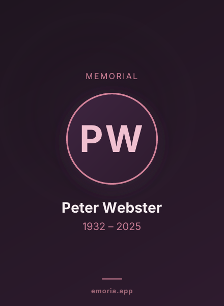 Memorial portrait of Peter Webster