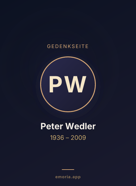Gedenkportrait von Peter Wedler
