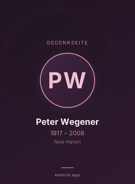 Gedenkportrait von Peter Wegener