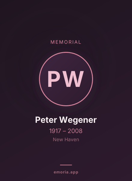 Memorial portrait of Peter Wegener