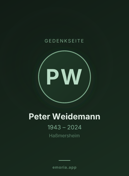 Gedenkportrait von Peter Weidemann