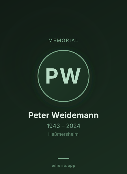 Memorial portrait of Peter Weidemann