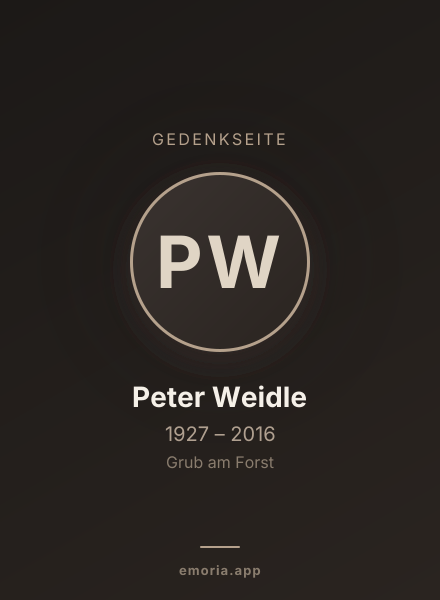 Gedenkportrait von Peter Weidle