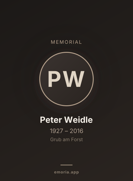 Memorial portrait of Peter Weidle