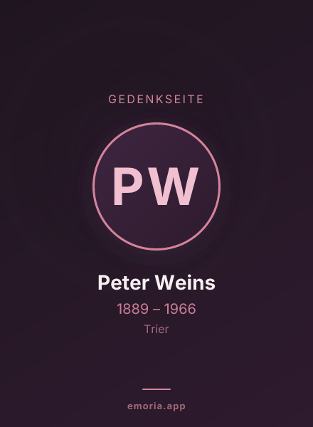 Gedenkportrait von Peter Weins