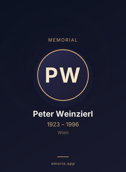 Memorial portrait of Peter Weinzierl