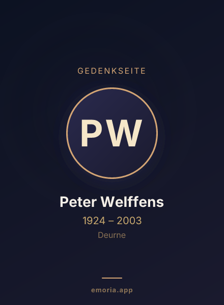 Gedenkportrait von Peter Welffens