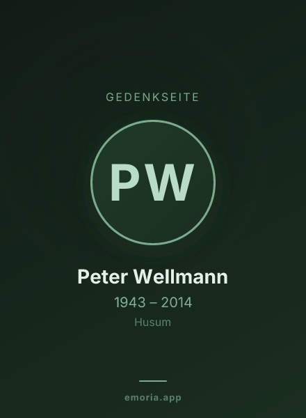 Gedenkportrait von Peter Wellmann
