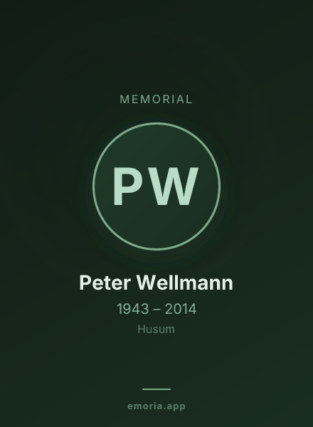 Memorial portrait of Peter Wellmann