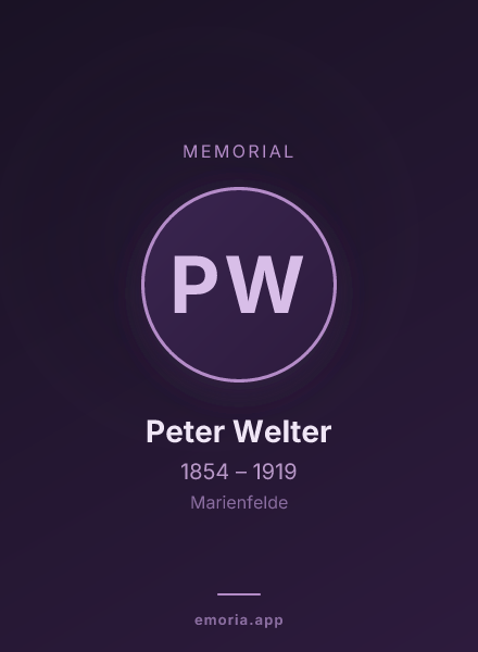 Memorial portrait of Peter Welter