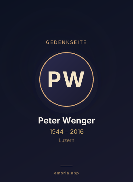 Gedenkportrait von Peter Wenger