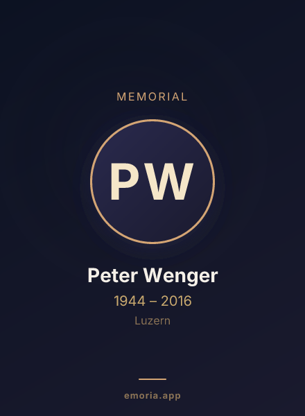 Memorial portrait of Peter Wenger