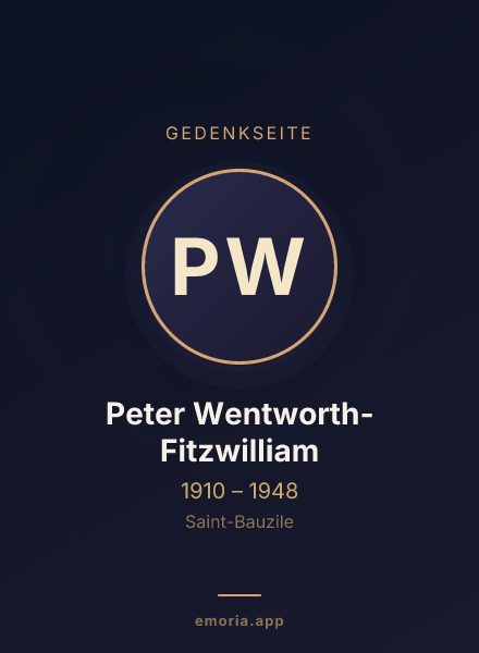 Gedenkportrait von Peter Wentworth-Fitzwilliam