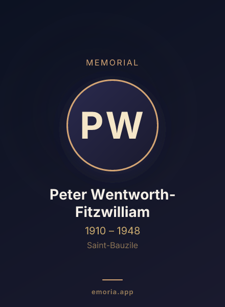 Memorial portrait of Peter Wentworth-Fitzwilliam