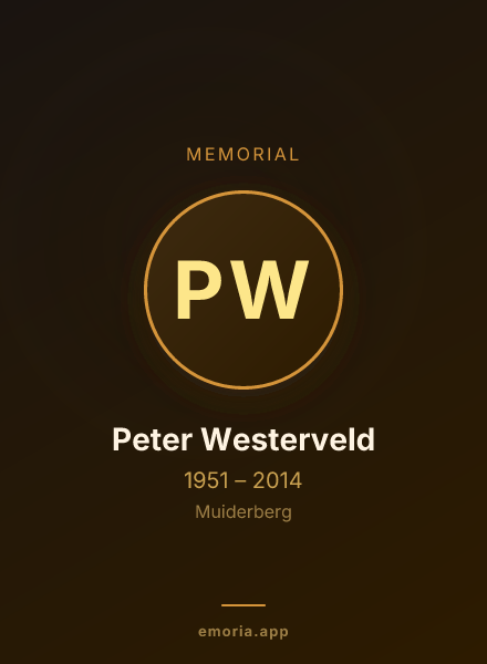 Memorial portrait of Peter Westerveld