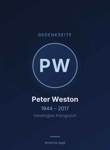 Gedenkportrait von Peter Weston