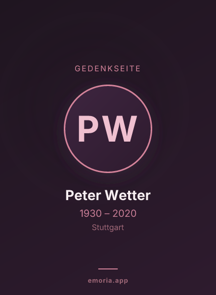 Gedenkportrait von Peter Wetter